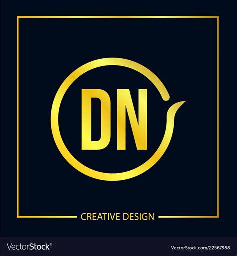 Initial letter dn logo template design Royalty Free Vector