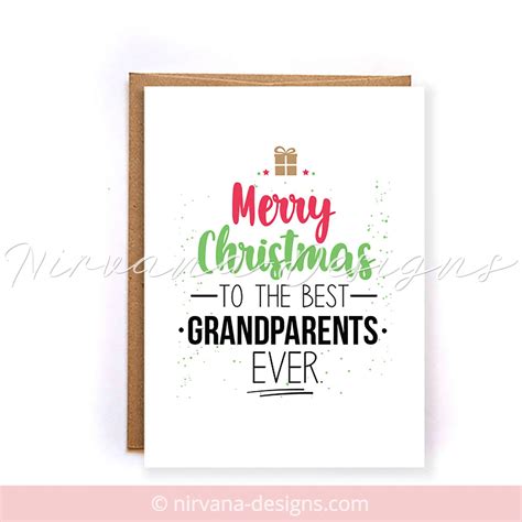 Christmas card for grandparents, "Merry Christmas to the best ...