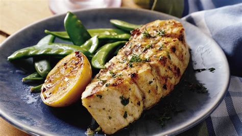 Grilled Lemon Garlic Halibut Steaks Recipe - Tablespoon.com