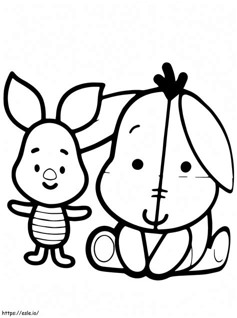 Piglet And Eeyore Disney Cuties coloring page