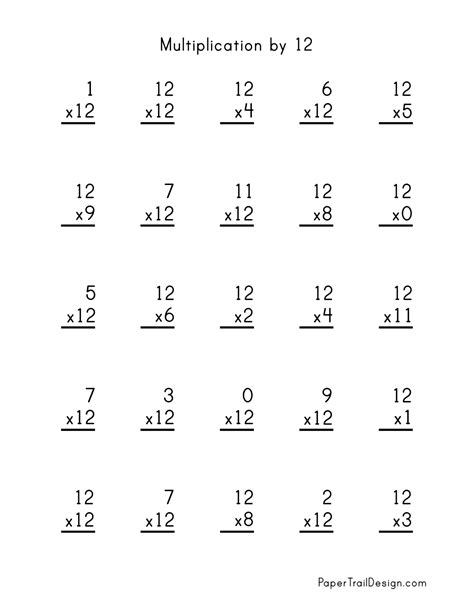 Free Printable Multiplication Worksheets 0 12 - Printable Templates Free