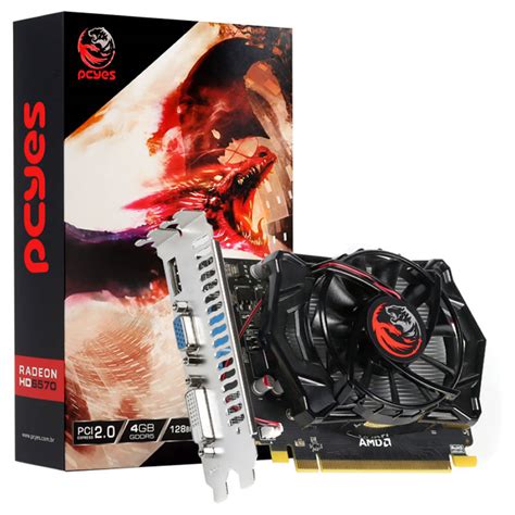 Placa de Vídeo PCyes, AMD Radeon, HD 6570, 4GB, GDDR5, 128Bit, Gaming ...