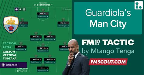 Guardiola Man City True Tactics for FM19 | FM Scout