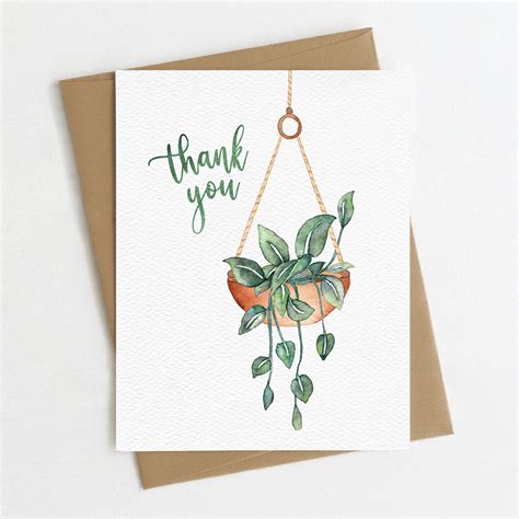 Plant Thank You Card Greenery Thank You Card Plant Parents - Etsy