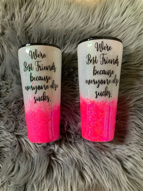 Best Friend Tumblers Matching Glitter Tumblers Best Friend - Etsy | Tumbler cups diy, Glitter ...