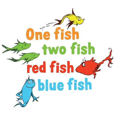 One fish two fish red fish blue fish, dr seuss svg, dr seuss quotes digital file This is digital ...