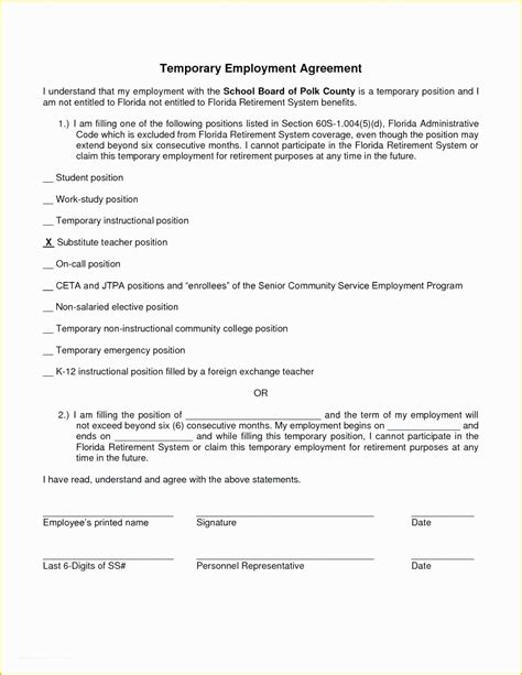 Free Casual Employment Contract Template Of Employment Contract Letter Sample Employee Renewal ...