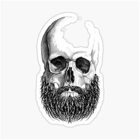 "bearded skull" Sticker for Sale by karenMachado | Redbubble