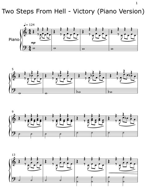 Two Steps From Hell - Victory (Piano Version) - Sheet music for Piano