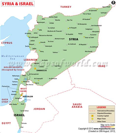 Map of Syria and Israel