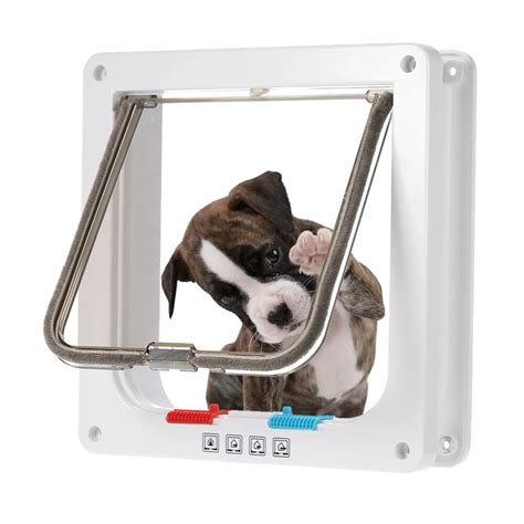 Smart Switch Dog Door Small Middle 4 Way Locking Cat Flap Wall Mount Pet Door For Pets Safe with ...