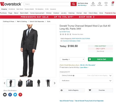 Trump's $189 Suit Vanishes Online But the Smell of ‘Success’ Lingers ...