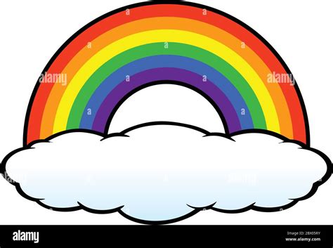 Rainbow with Cloud - A cartoon illustration of a Rainbow with a Cloud Stock Vector Image & Art ...