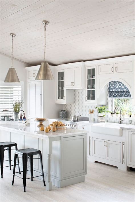 White Coastal Kitchen Cabinets - Anipinan Kitchen