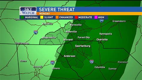 Slight risk of severe weather across Western North Carolina on Monday ...