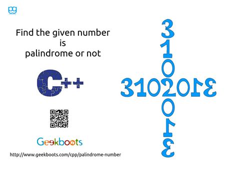 Palindrome Number - C++ Programming | Geekboots | Learn programming, Mathematics, Programming