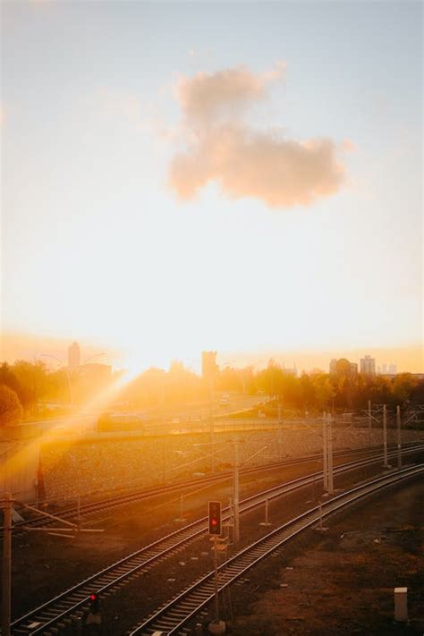 Train Tracks at Sunset · Free Stock Photo