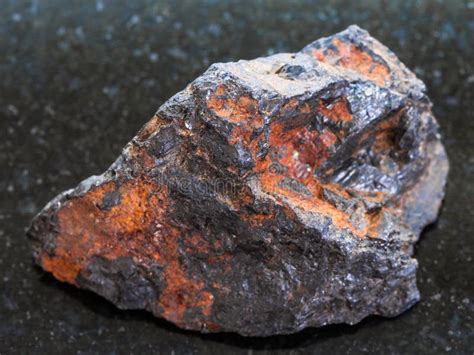 Raw Wolframite Stone (tungsten Ore) on Dark Stock Photo - Image of ...