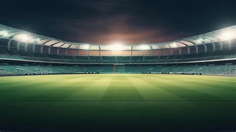 Premium AI Image | Cricket stadium in lights and flashes Generative ai