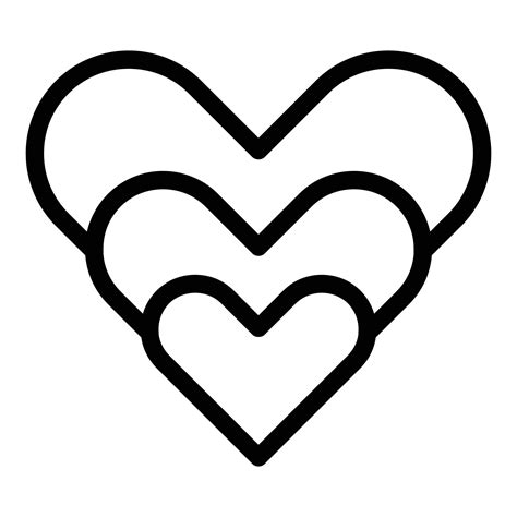 vector de contorno de icono de corazones enamorados. forma de corazón 15912047 Vector en Vecteezy