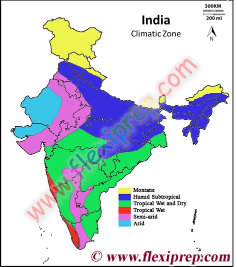 Climate Zones Map Of India