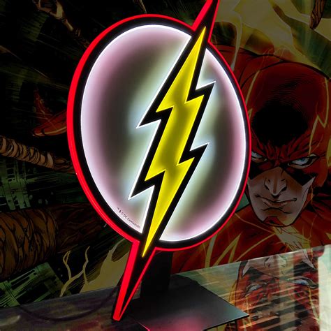 Buy DC Comics The Flash Table Lamp Night Light with Luminescent Halo able to 3D Illuminated LED ...