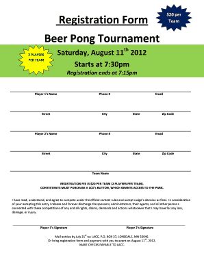 Beer Pong Rules Form - Fill Out and Sign Printable PDF Template | SignNow