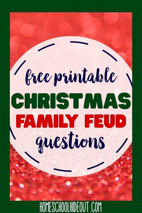 Free Printable Family Feud Christmas Game