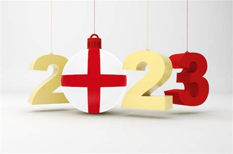 Premium Photo | 2023 year with england flag