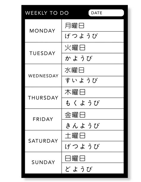 Days of the Week in Japanese: Complete Guide