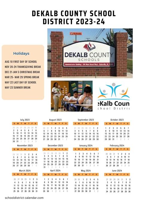 DeKalb County School District Calendar Holidays 2023-2024