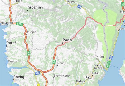 Pazin Map: Detailed maps for the city of Pazin - ViaMichelin