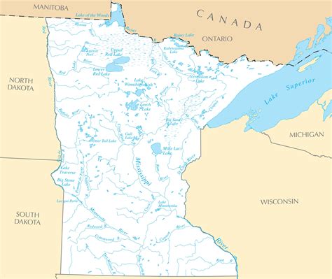 Minnesota Rivers And Lakes - MapSof.net