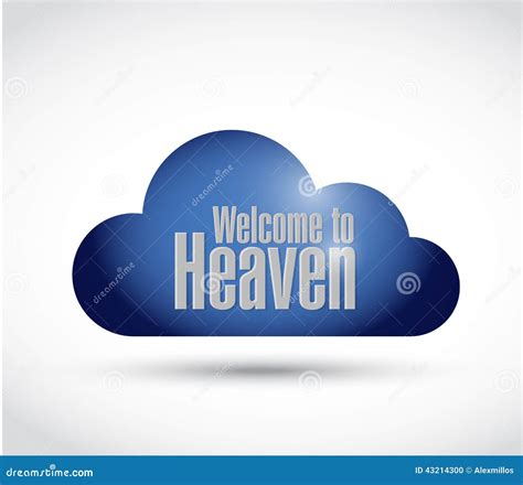 Welcome To Heaven Cloud Sign Illustration Design Stock Illustration - Illustration of welcome ...