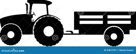 Tractor with trailer stock vector. Illustration of harvest - 54812781