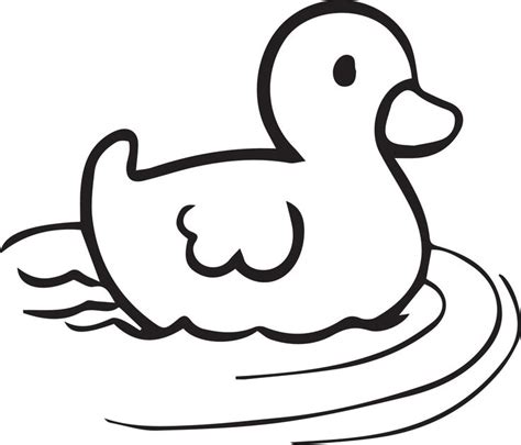 duck coloring page cute cartoon drawing illustration free download ...