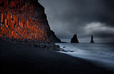 Sunset At Black Sand Beach, Iceland Photo | One Big Photo