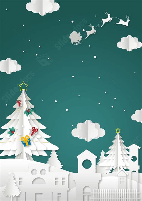 Winter Wonderland Town Paper-cut Snowflakes And Clouds For Christmas ...