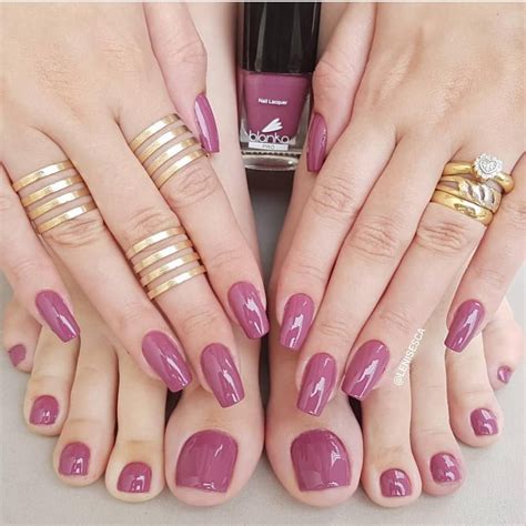 Matching Mani Pedi | Toe nail color, Shiny nails designs, Trendy nails