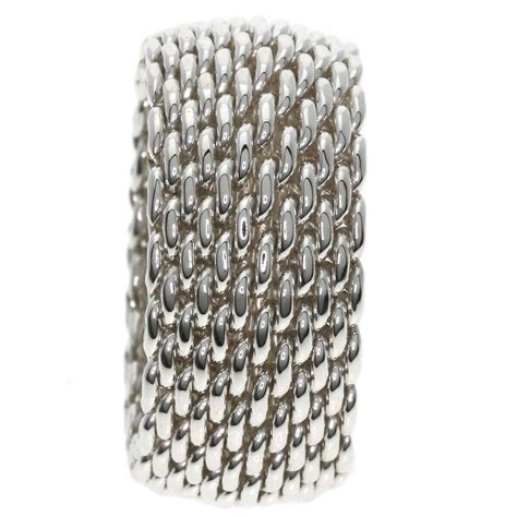 TIFFANY&Co. Ring Somerset mesh Silver | eBay