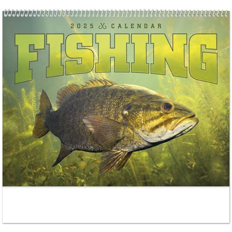 2025 Fishing (Spiral) Calendar | 11" X 19" Imprinted Spiral Bound; Drop ...