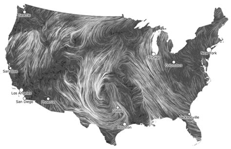 Live Wind Map Shows Flow Patterns