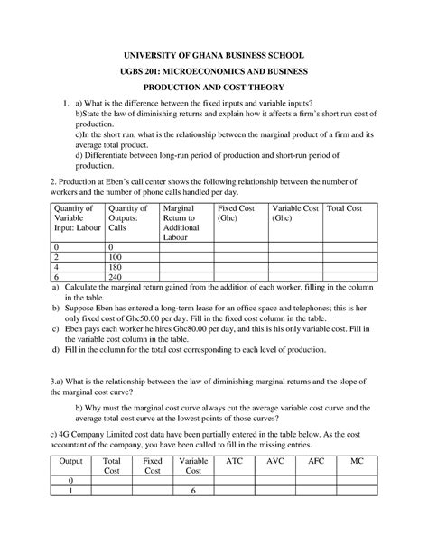 Tutorial SET 3 & 5 - UNIVERSITY OF GHANA BUSINESS SCHOOL UGBS 201 ...