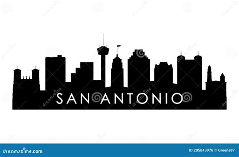 San Antonio Skyline Silhouette. Vector Illustration | CartoonDealer.com #205843976