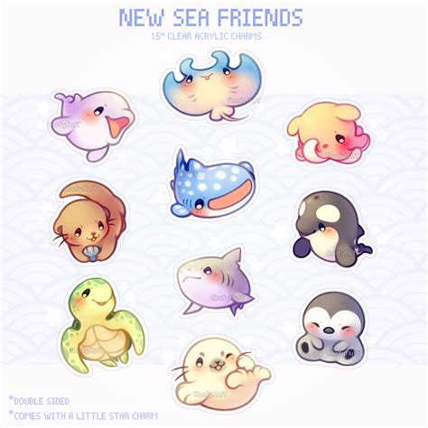 My new sea friends charm designs!! They also brought 3 more friends with them! 🐢🐙🐧 Preorders ar ...