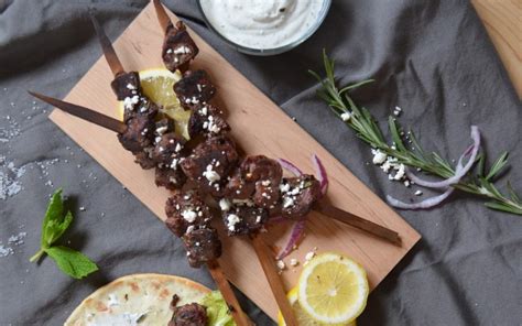 Grilled Lemon-Feta Lamb Skewers Recipe | Wildwood Grilling