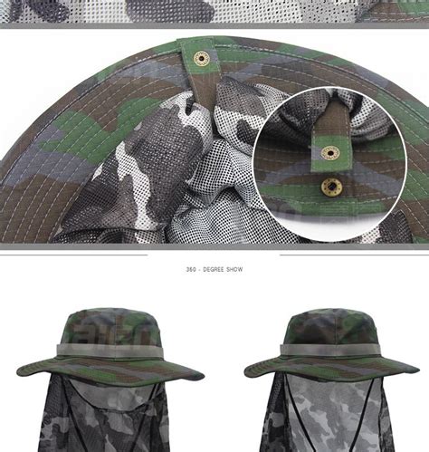 2019 Mosquito Head Net Hat, Safari Hat Sun Hat Bucket Hat With Hidden Net Mesh Protection From ...