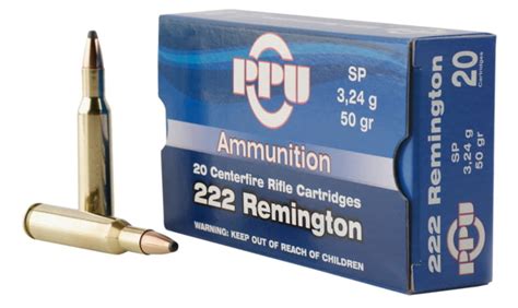 PPU PP222 Standard Rifle 222 Rem 50 Gr Soft Point (SP) 20 Bx/ 50 Cs ...