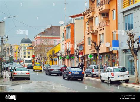 JAGODINA, SERBIA - CIRCA APRIL 2021 - Jagodina city Main street. Jagodina is small city in ...