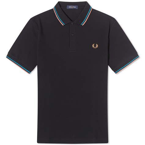 Fred Perry Twin Tipped Polo Blue, Cyber Blue & Light Rust | END.